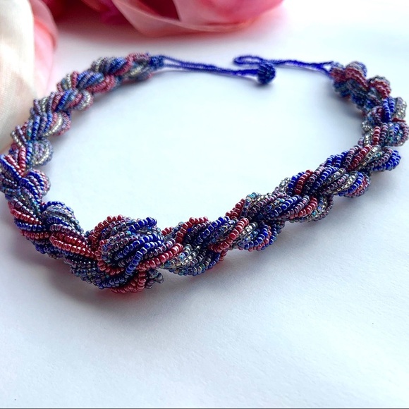 🛍️🛍️ Braided seed bead necklace - Picture 2 of 6